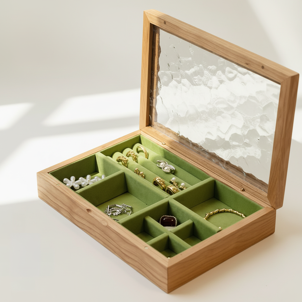 Boîte à bijoux en bois vue de trois quarts, critères de choix, Cléophée Paris