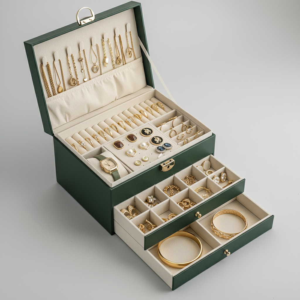 Boîte à bijoux à tiroirs empilés – Cléophée Paris