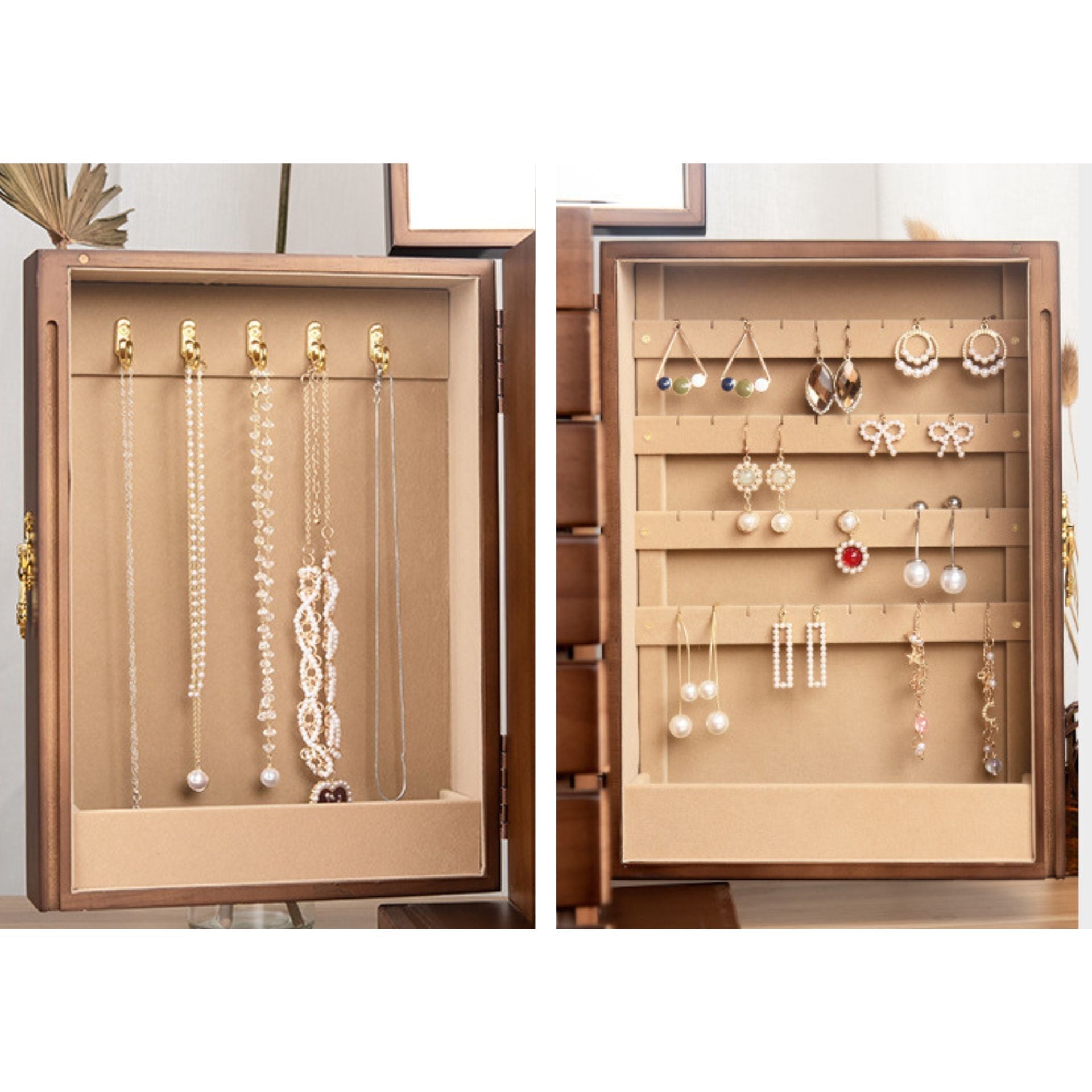 Coffret à bijoux en bois coloris rouge – Cléophée Paris
