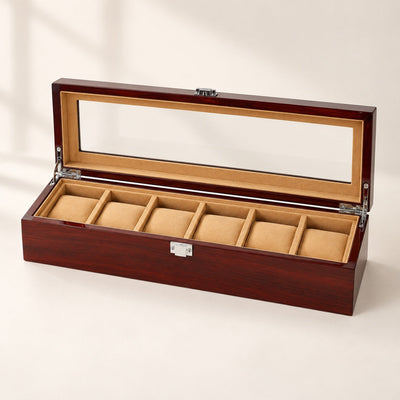 Coffret de rangement pour montres en bois, garni de montres